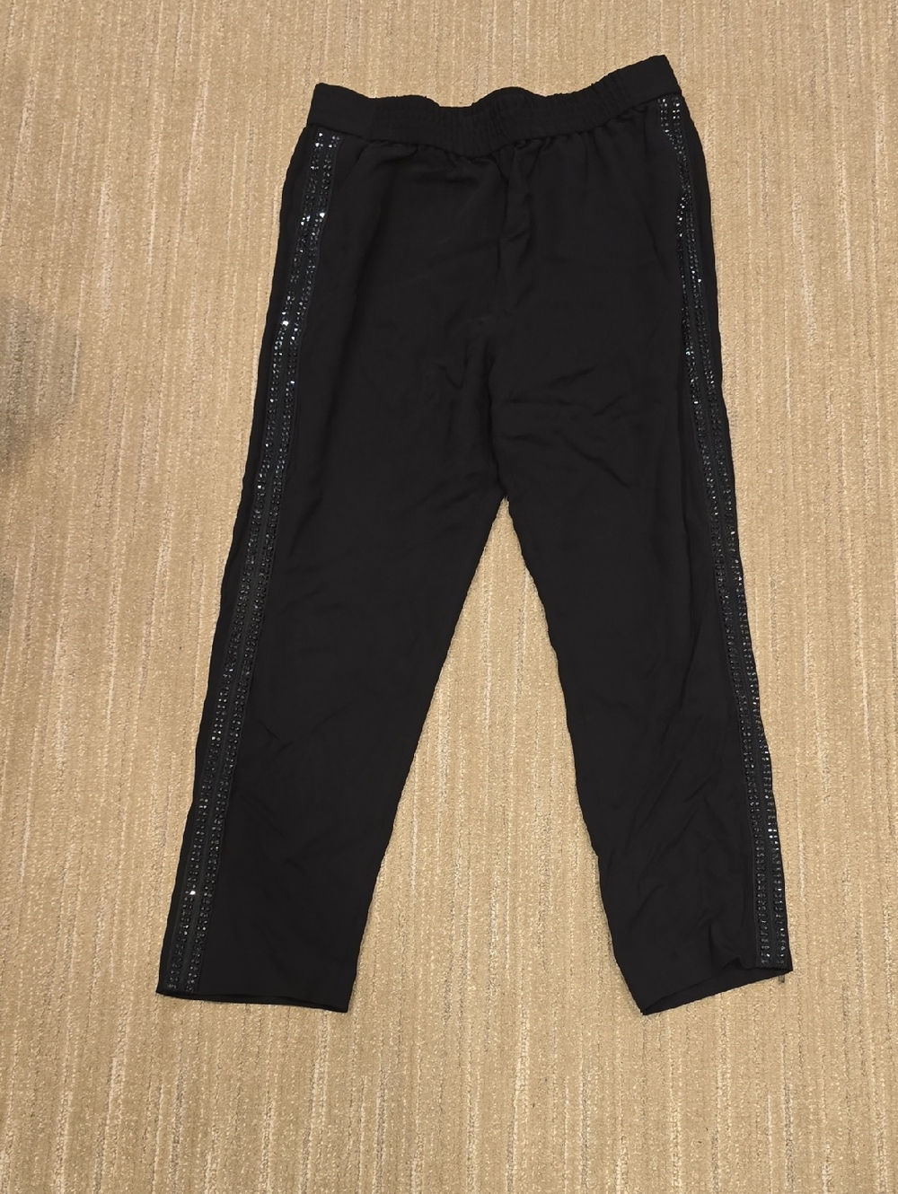 Kobi Halperin Black Joggers with Sparkling Side Trim, Size L